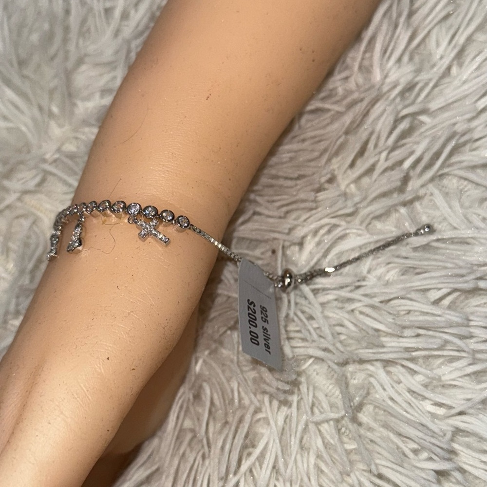 Custom Made Bolo Bracelet, Jesus Cross Bracelet, Best Christmas Gift for her 925 - Picture 3 of 4